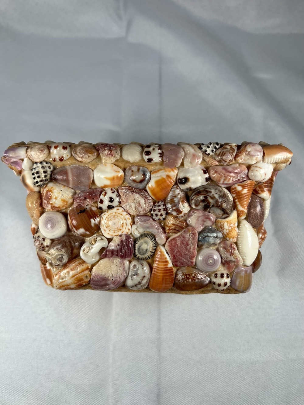 Vintage Seashell Encrusted Planter – Mid Century Coastal Folk Art Papier Mâché